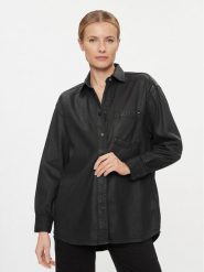 Pepe Jeans Koszula jeansowa Alix PL304729 Czarny Oversize. Czarne koszule damskie Pepe Jeans, l, bez wzorów, z bawełny, bez kołnierzyka, bez ramiączek. Za 549.99 zł.