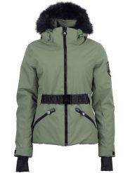 Peak Mountain Kurtka narciarska "Alcone" w kolorze khaki rozmiar: L. Brązowe kurtki sportowe damskie Peak Mountain, l, bez wzorów, z tkaniny, bez kaptura. Za 610.62 zł.