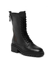 Lasocki Kozaki WI16-16444-01 Czarny. Czarne kozaki damskie Lasocki, ze skóry, bez obcasa, na płaskiej podeszwie, bez zapięcia. Za 329.99 zł.