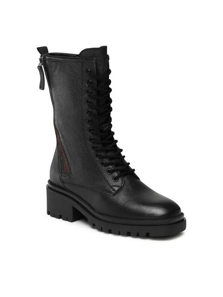 Lasocki Kozaki WI16-16444-01 Czarny. Czarne kozaki damskie Lasocki, ze skóry, bez obcasa, na płaskiej podeszwie, bez zapięcia. Za 329.99 zł.