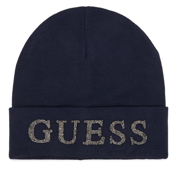 Czapka Guess. Niebieskie czapki damskie Guess, na zimę, z aplikacjami. Za 154.99 zł.