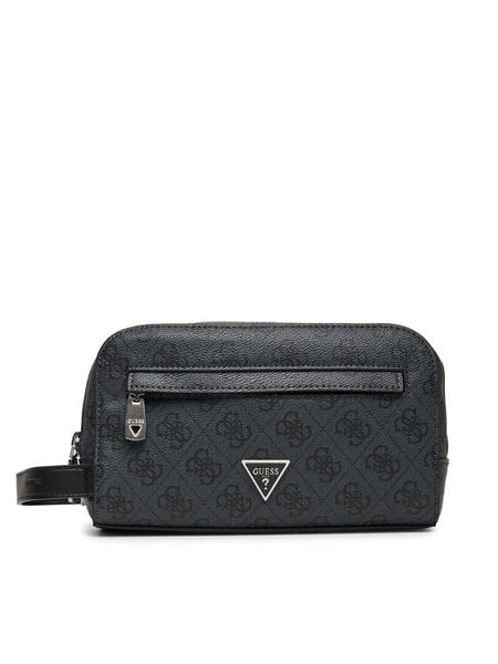 Guess Kosmetyczka PMMILO P5461 Szary. Szare kosmetyczki damskie Guess, z aplikacjami, ze skóry. Za 239.99 zł.