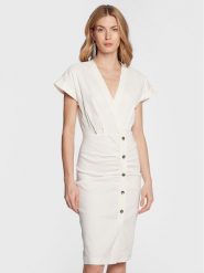 Pinko Sukienka codzienna Agitato 100532 A0IM Beżowy Regular Fit. Brązowe sukienki damskie Pinko, bez wzorów, ze lnu, bez ramiączek. Za 1,619.00 zł.