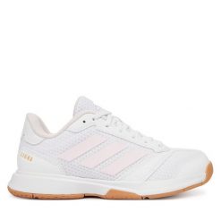 Buty halowe adidas. Białe obuwie sportowe casual damskie Adidas, bez zapięcia. Za 299.99 zł.