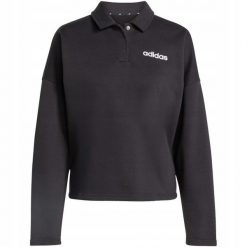 Bluza damska adidas Essentials Linear Polo. Czarne bluzy damskie Adidas, xl, bez wzorów, z bawełny, bez kaptura. Za 186.99 zł.