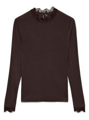 Vero Moda Koszulka "Rosa" w kolorze brązowym rozmiar: M. Brązowe bluzki damskie Vero Moda, m, bez wzorów, z koronki, bez kołnierzyka, bez ramiączek. Za 82.95 zł.