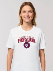 American Universities Koszulka "University of Pennsylvania" w kolorze białym rozmiar: L. Białe bluzki damskie American Universities, l, bez wzorów, z bawełny, bez kołnierzyka, bez ramiączek. Za 65.85 zł.