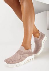 Różowe Buty Sportowe ze Skarpetkową Cholewką do Kostki Eirona. Czerwone obuwie sportowe casual damskie Born2be. Za 59.99 zł.