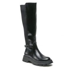 Kozaki Jenny Fairy. Czarne kozaki damskie Jenny Fairy, bez obcasa, na płaskiej podeszwie, bez zapięcia. Za 159.99 zł.