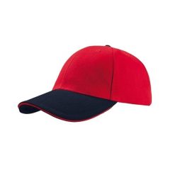 Liberty Sandwich Heavy Brush Cotton 6panelowa Czapka. Czerwone czapki z daszkiem damskie ATLANTIS, bez wzorów, z bawełny. Za 51.99 zł.
