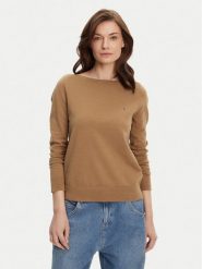 Tommy Hilfiger Sweter WW0WW40099 Brązowy Regular Fit. Brązowe swetry klasyczne damskie Tommy Hilfiger, xs, z syntetyku, bez kołnierzyka. Za 299.99 zł.