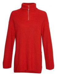 MOSS COPENHAGEN Sweter "Kamella" w kolorze czerwonym rozmiar: XS/S. Czerwone golfy damskie Moss Copenhagen, s, bez wzorów, z bawełny, bez ramiączek. Za 109.78 zł.