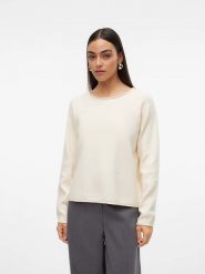 Vero Moda Sweter "Gold" w kolorze kremowym rozmiar: S. Brązowe swetry klasyczne damskie Vero Moda, s, ze splotem, bez kołnierzyka. Za 114.45 zł.