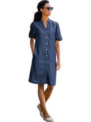 Heine Sukienka w kolorze granatowym rozmiar: 36. Niebieskie sukienki damskie Heine, bez wzorów, z lyocellu, bez ramiączek. Za 130.99 zł.