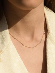 ATELIER DU DIAMANT Złoty naszyjnik "Sunshine" z diamentami - dł. 43 cm rozmiar: onesize. Szare naszyjniki damskie ATELIER DU DIAMANT, z diamentem, złote. Za 1,805.99 zł.