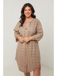 Curvy Lady Sukienka w kolorze szarobrązowym rozmiar: 44/46. Brązowe sukienki damskie Curvy Lady, bez wzorów, klasyczne, bez ramiączek. Za 162.87 zł.