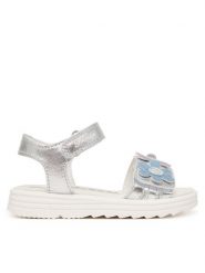 Primigi Sandały 1417022 M Srebrny. Szare sandały dziewczęce Primigi, ze skóry, bez obcasa, bez zapięcia. Za 259.99 zł.