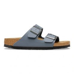 BIRKENSTOCK Arizona BF Basalt Gray Klapki damskie. Szare klapki damskie Birkenstock, bez wzorów, z materiału, bez obcasa, bez zapięcia. Za 349.99 zł.