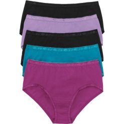 Figi "maxi" (5 par) bonprix czarny + bez + turkusowy. Czarne figi bonprix. Za 64.95 zł.
