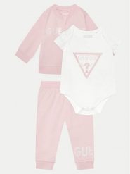 Guess Komplet bluzka i spodnie S5RG06 KAN04 Biały. Białe bluzki i koszule dziewczęce Guess, z aplikacjami, z bawełny, bez kołnierzyka, bez ramiączek. Za 299.99 zł.