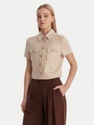 Guess Koszula W6RH83 KCMU2 Beżowy Regular Fit. Brązowe koszule damskie Guess, l, z aplikacjami, z syntetyku, bez kołnierzyka, bez ramiączek. Za 439.99 zł.