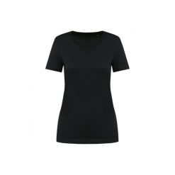 Damska koszulka suprima v-neck Kariban Premium. Czarne bluzki damskie KARIBAN, bez wzorów, z bawełny, bez kołnierzyka, bez ramiączek. Za 109.00 zł.