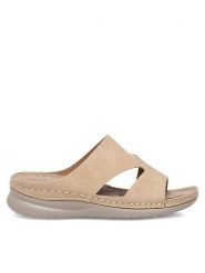 Clara Barson Klapki WYL0510-22 Beżowy. Brązowe klapki damskie Clara Barson, bez wzorów, ze skóry, bez obcasa, bez zapięcia. Za 89.99 zł.