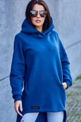 Bluza ocieplana z dłuższym tyłem jeansowa. Bluzy damskie KESI, l, bez wzorów, z bawełny, bez kaptura. Za 250.94 zł.