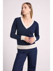 Maison Héritage Cashmere Kaszmirowy sweter w kolorze granatowym rozmiar: XL. Niebieskie swetry klasyczne damskie Maison Héritage Cashmere, xl, z kaszmiru, bez kołnierzyka. Za 424.06 zł.