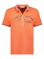 Geographical Norway Koszulka polo w kolorze pomarańczowym rozmiar: XL. Pomarańczowe bluzki damskie Geographical Norway, xl, bez wzorów, z bawełny, bez kołnierzyka, bez ramiączek. Za 94.45 zł.