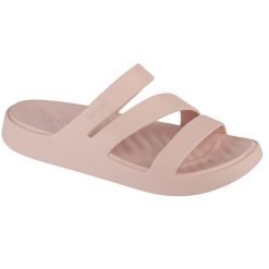 Klapki damskie Crocs 2095876UR. Czerwone klapki damskie Crocs, bez wzorów, z materiału, bez obcasa, bez zapięcia. Za 263.00 zł.