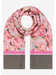 More & More Szal w kolorze jasnoróżowo-szarobrązowym rozmiar: onesize. Brązowe szaliki damskie More & More, bez wzorów, z materiału. Za 34.99 zł.