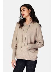 ASSUILI Bluza w kolorze beżowym rozmiar: 38. Brązowe bluzy damskie Assuili, bez wzorów, z kapturem. Za 114.17 zł.