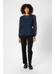 Kaffe Bluzka w kolorze granatowym rozmiar: 38. Niebieskie bluzki damskie Kaffe, bez wzorów, z tkaniny, bez kołnierzyka, bez ramiączek. Za 69.99 zł.