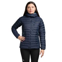 Kurtka puchowa damska Earthrise Hooded Women. Niebieskie kurtki damskie MOUNTAIN EQUIPMENT, m, bez wzorów, z materiału, z kapturem. Za 1,096.76 zł.