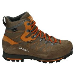 Buty trekkingowe dla dorosłych Aku Trekker Lite III Wide Gore-Tex. Brązowe obuwie trekkingowe damskie Aku, z gore-texu, bez zapięcia. Za 568.70 zł.