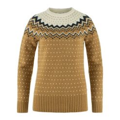 Sweter damski Fjällräven Övik Knit Sweater. Brązowe swetry klasyczne damskie Fjällräven, bez kołnierzyka. Za 789.99 zł.