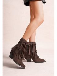 Foreverfolie Botki w kolorze brązowym rozmiar: 39. Brązowe botki damskie Foreverfolie, eleganckie, bez obcasa, bez zapięcia. Za 152.99 zł.