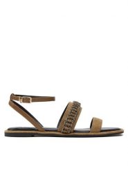 Liu Jo Sandały SA4067 TX408 Khaki. Brązowe sandały damskie Liu Jo, bez wzorów, z materiału, bez obcasa, na płaskiej podeszwie, bez zapięcia. Za 549.99 zł.