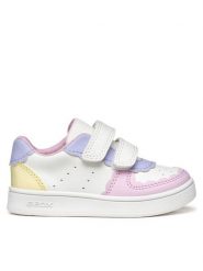 Geox Sneakersy B Eclyper B555MA 000BC C1372 Biały. Białe buty sportowe dziewczęce Geox, bez wzorów, ze skóry, bez zapięcia. Za 129.99 zł.