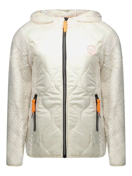 Geographical Norway Kurtka polarowa "Torsade" w kolorze kremowym rozmiar: XL. Brązowe kurtki damskie Geographical Norway, xl, bez wzorów, z polaru, bez kaptura. Za 253.54 zł.