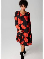 Aniston Sukienka w kolorze czarno-czerwonym rozmiar: 46. Czarne sukienki damskie Aniston, bez wzorów, z wiskozy, bez ramiączek. Za 70.08 zł.