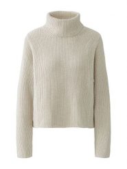 Oui Golf w kolorze kremowym rozmiar: 40. Brązowe golfy damskie Oui, bez wzorów, z bawełny, bez ramiączek. Za 329.42 zł.