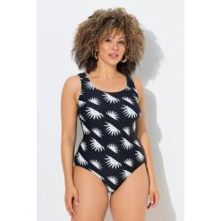 Damskie Strój kąpielowy słońca bez miękkich miseczek okrągły dekolt. Czarne stroje jednoczęściowe Ulla Popken, bez wzorów, z elastanu. Za 199.99 zł.