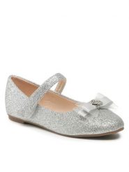 Nelli Blu Baleriny CM22063-3 Srebrny. Szare baleriny dziewczęce Nelli Blu, bez wzorów, ze skóry, bez obcasa, bez zapięcia. Za 79.99 zł.