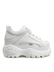 Buffalo London Sneakersy BN1533230 Biały. Białe obuwie sportowe damskie Buffalo London, ze skóry, bez zapięcia. Za 599.99 zł.