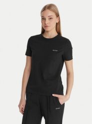 Guess T-Shirt V6RI07 J1314 Czarny Regular Fit. Czarne t-shirty damskie Guess, xl, z aplikacjami, z bawełny, bez kołnierzyka. Za 159.99 zł.