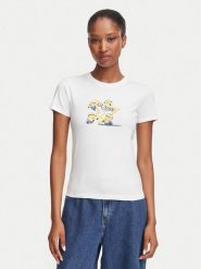 Guess Jeans T-Shirt W6YI62 K6415 Biały Regular Fit. Białe t-shirty damskie Guess Jeans, xs, z aplikacjami, z bawełny, bez kołnierzyka. Za 169.99 zł.