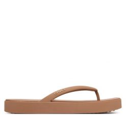 Japonki Crocs. Białe klapki damskie Crocs, bez wzorów, bez obcasa, bez zapięcia. Za 179.99 zł.