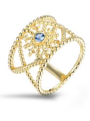 DI GIORGIO Pozłacany pierścionek ze spinelem rozmiar: 56. Żółte pierścionki damskie DI GIORGIO, z spinelem, pozłacane. Za 192.33 zł.